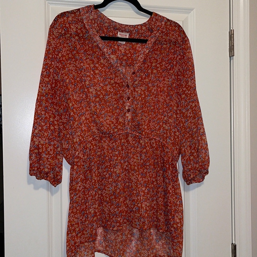 Orange Floral Top